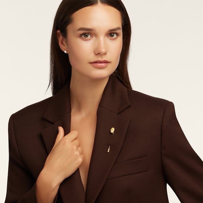 Oval Tie & Lapel Pin 18ct Gold Vermeil