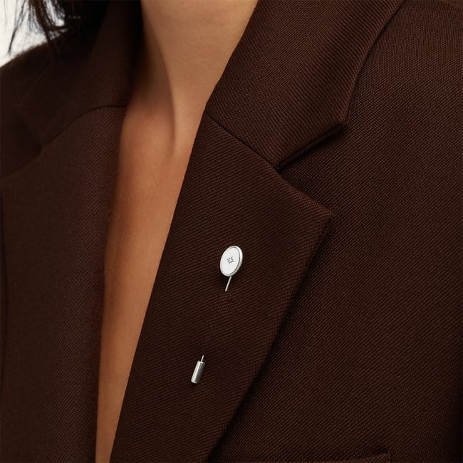 Oval Tie & Lapel Pin Sterling Silver