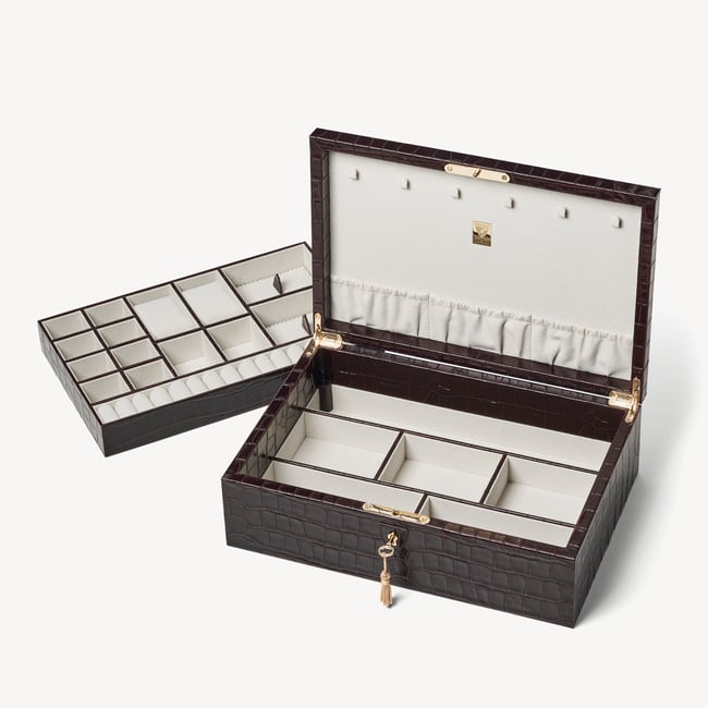 Prestige Jewellery Box Deep Shine Amazon Brown Croc