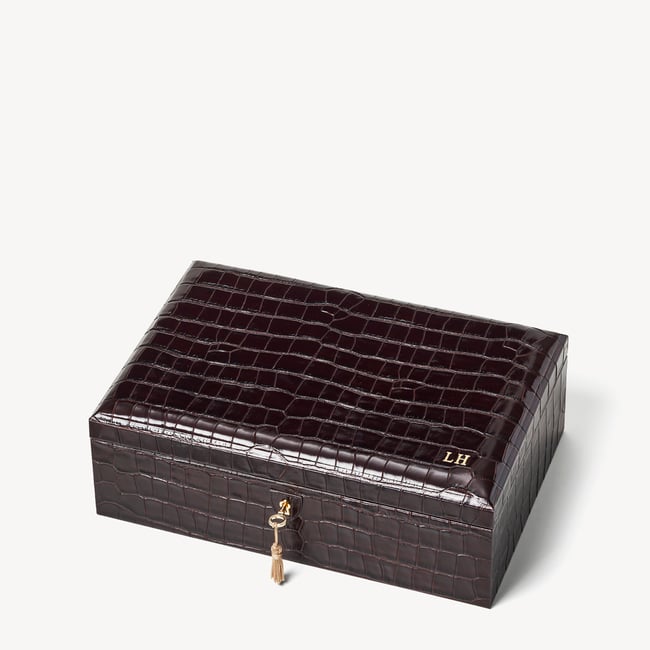 Prestige Jewellery Box Deep Shine Amazon Brown Croc