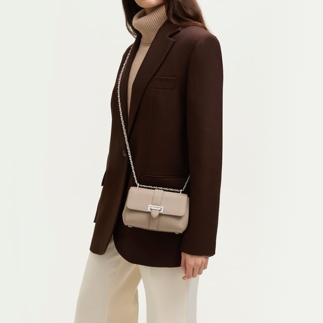 Micro Lottie Crossbody Soft Taupe Pebble