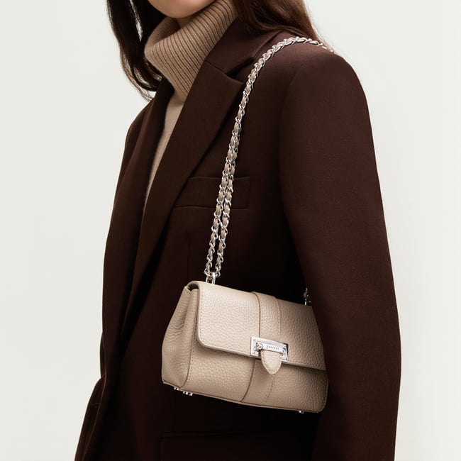 Micro Lottie Crossbody Soft Taupe Pebble