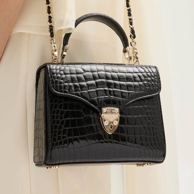 Midi Mayfair® Black Patent Croc