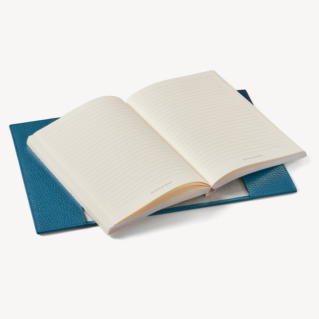 A5 Refillable Luxury Journal Topaz Pebble with Soft Suede Lining