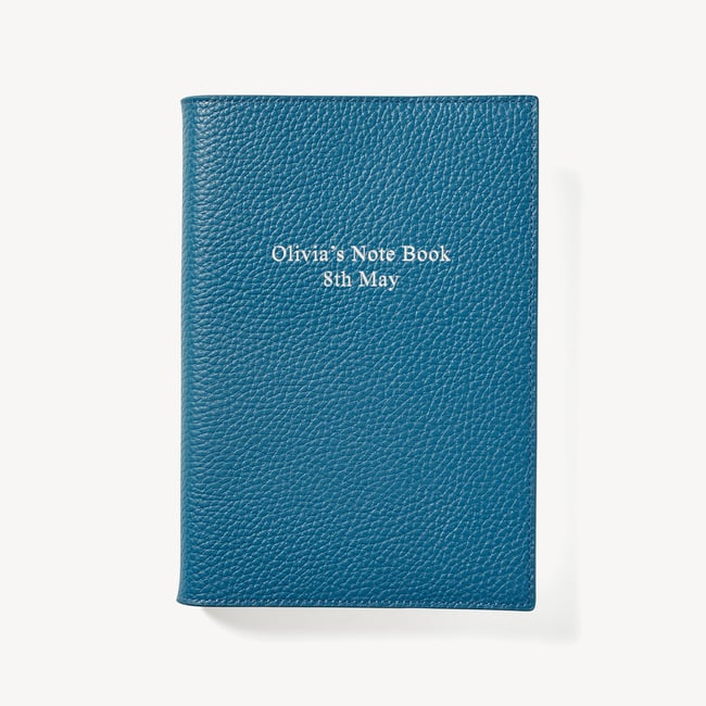 A5 Refillable Luxury Journal Topaz Pebble with Soft Suede Lining