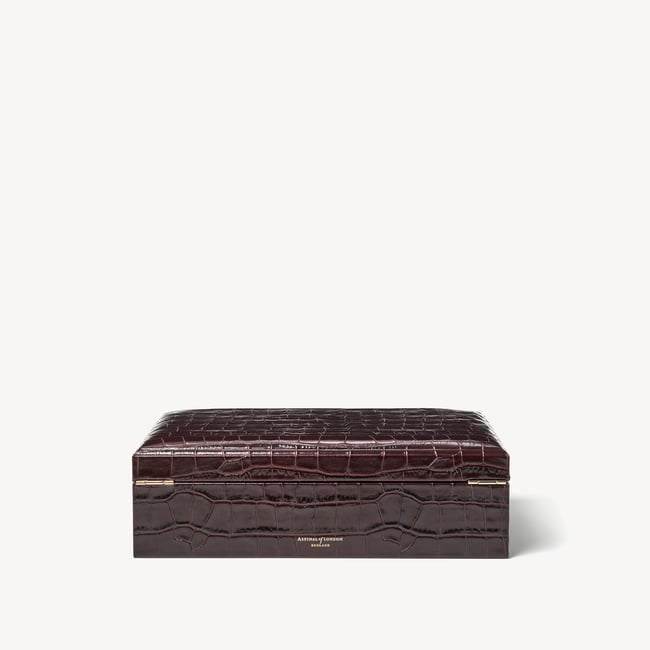 Savoy Jewellery Box Deep Shine Amazon Brown Croc
