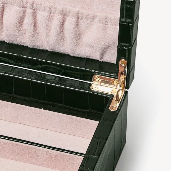 Savoy Jewellery Box Deep Shine Evergreen Croc