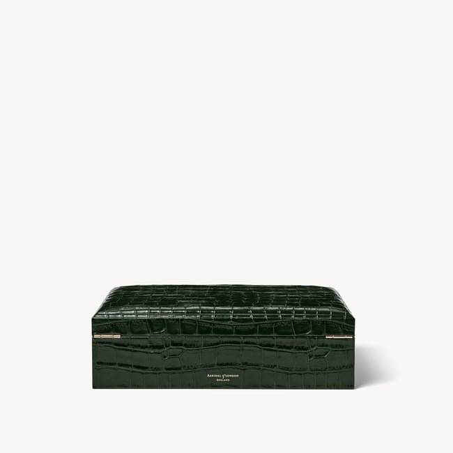 Savoy Jewellery Box Deep Shine Evergreen Croc