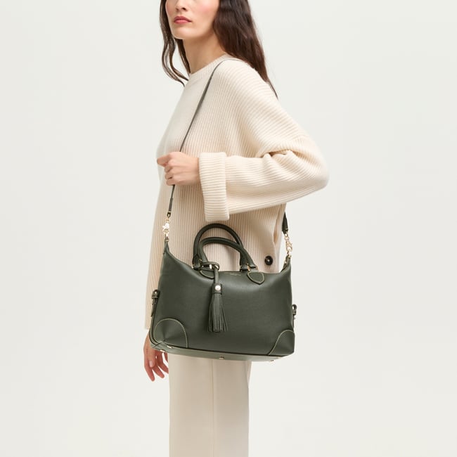 Hudson Midi Forest Green Milled Pebble