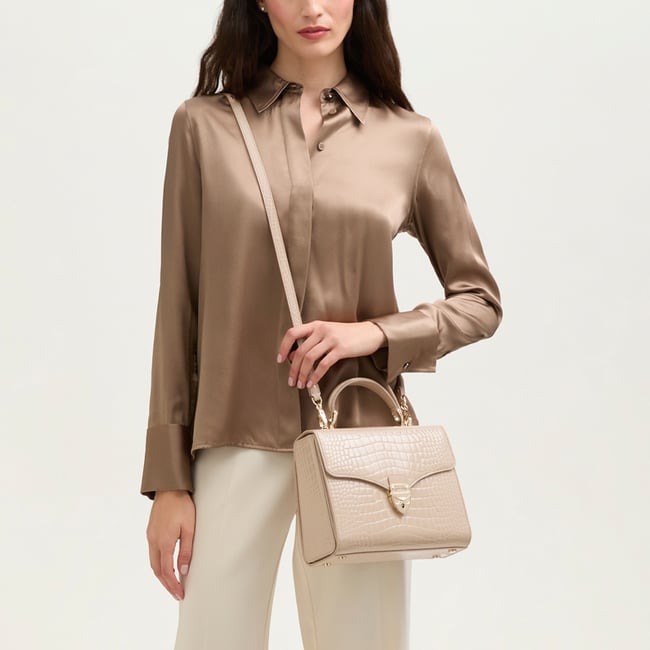 Mayfair® Soft Taupe Patent Croc