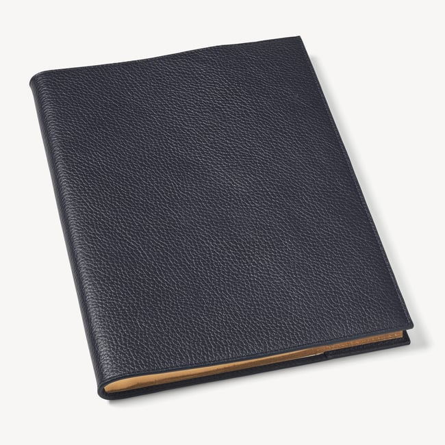 A4 Refillable Luxury Journal Navy Pebble with Soft Suede Lining