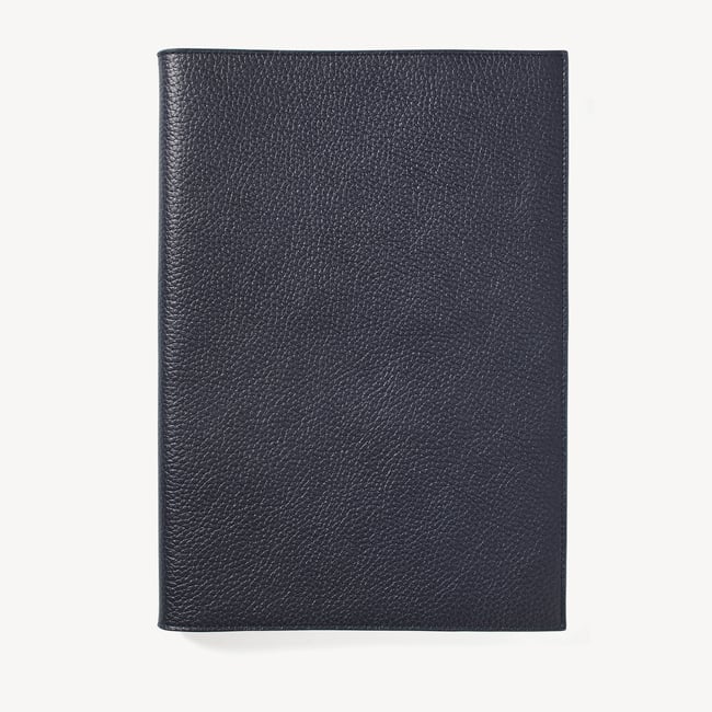 A4 Refillable Luxury Journal Navy Pebble with Soft Suede Lining