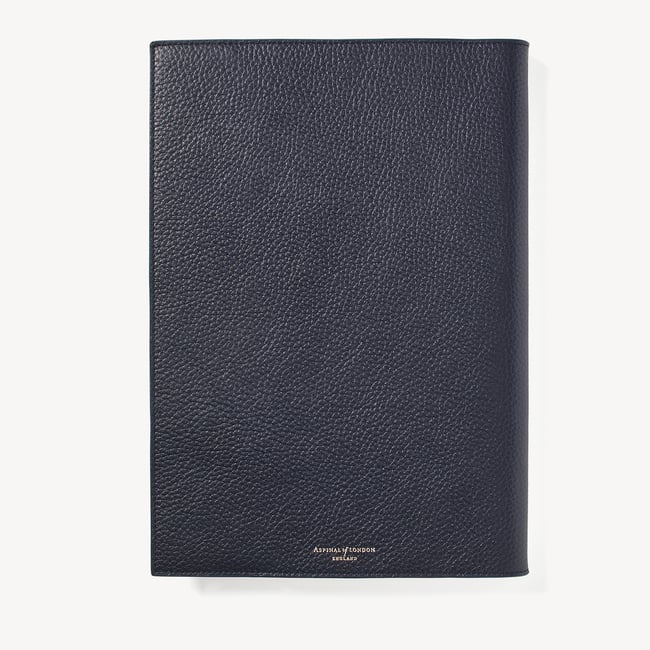 A4 Refillable Luxury Journal Navy Pebble with Soft Suede Lining