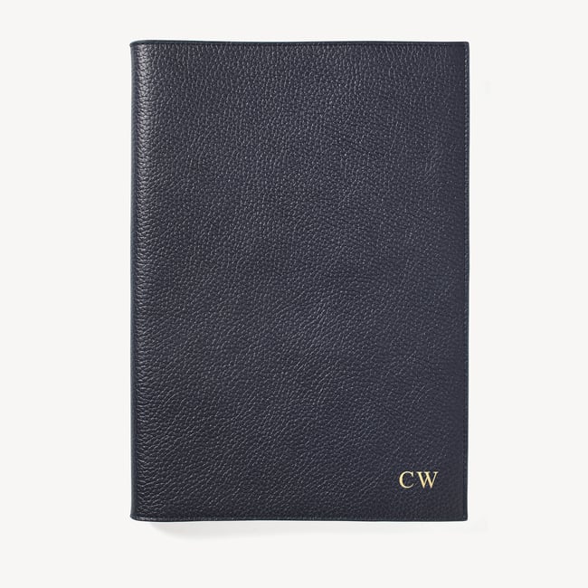 A4 Refillable Luxury Journal Navy Pebble with Soft Suede Lining