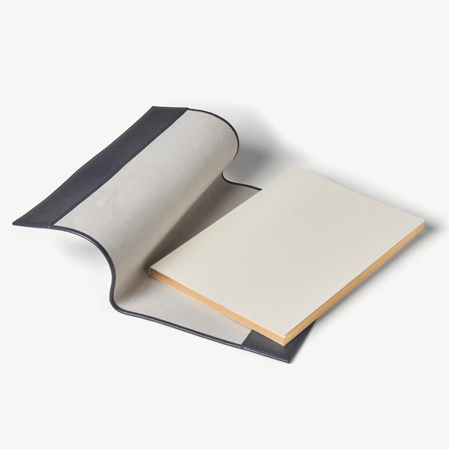 A4 Refillable Luxury Journal Navy Pebble with Soft Suede Lining