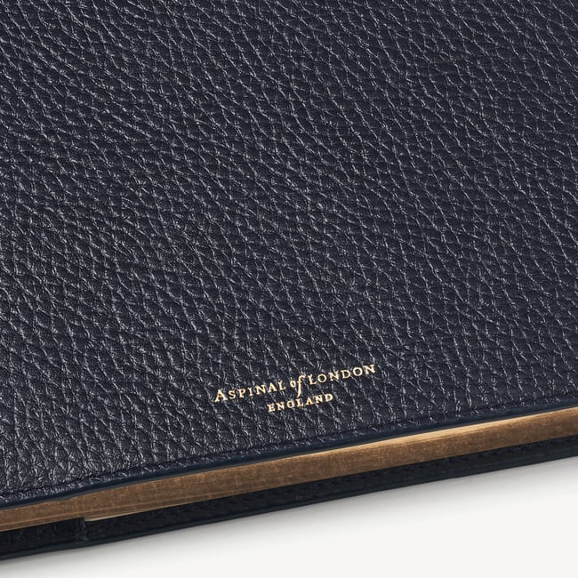 A4 Refillable Luxury Journal Navy Pebble with Soft Suede Lining