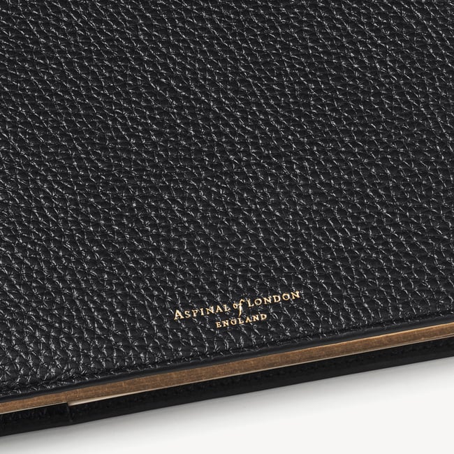 A4 Refillable Luxury Journal Black Pebble with Soft Suede Lining