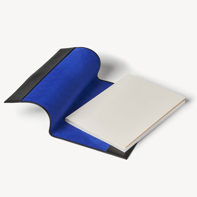 A4 Refillable Luxury Journal Black Saffiano with Soft Suede Lining