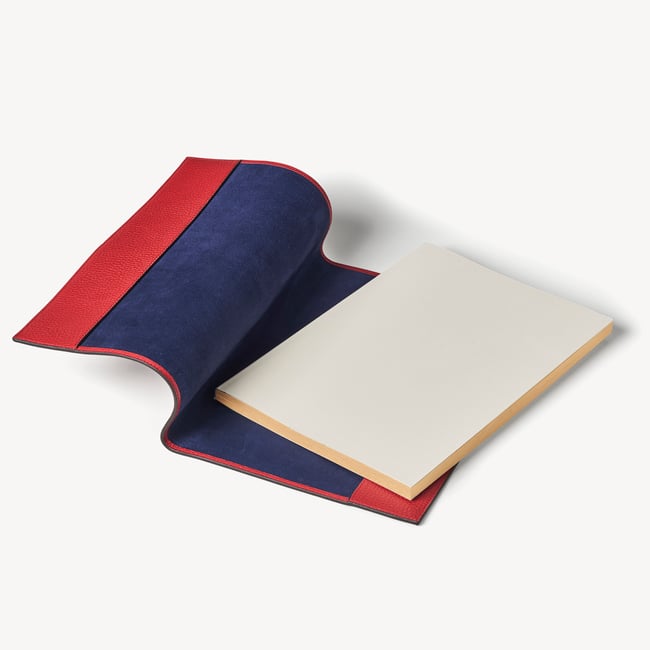 A4 Refillable Luxury Journal Cardinal Red Pebble with Soft Suede Lining