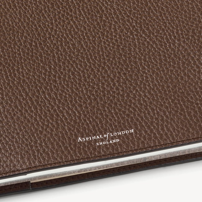A4 Refillable Luxury Journal Tobacco Pebble with Soft Suede Lining