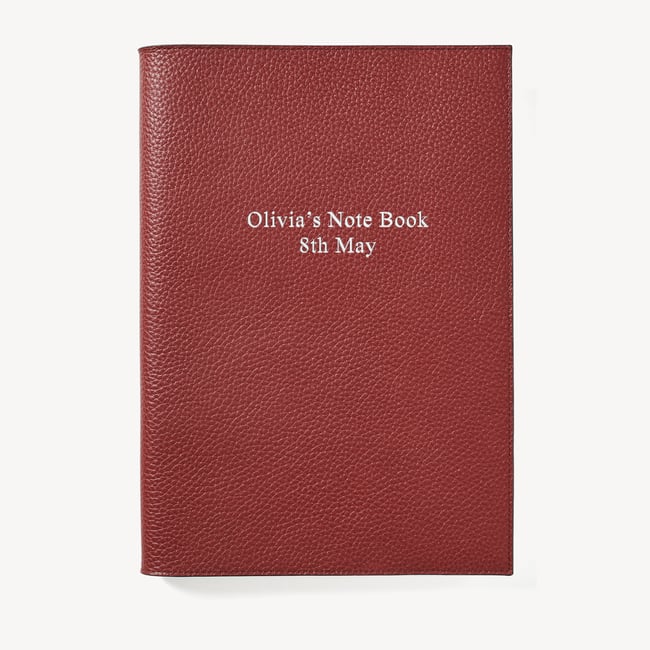 A4 Refillable Luxury Journal Merlot Pebble with Soft Suede Lining