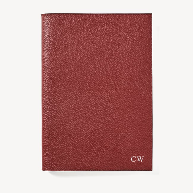 A4 Refillable Luxury Journal Merlot Pebble with Soft Suede Lining