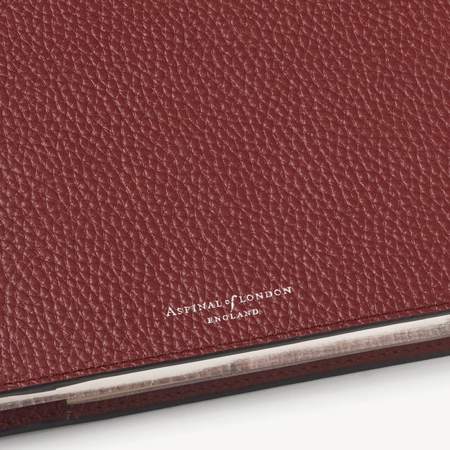 A4 Refillable Luxury Journal Merlot Pebble with Soft Suede Lining
