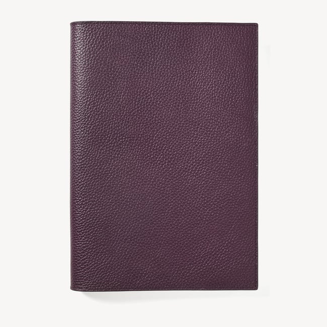A4 Refillable Luxury Journal Fig Pebble with Soft Suede Lining