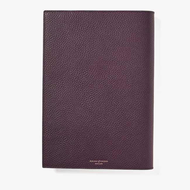 A4 Refillable Luxury Journal Fig Pebble with Soft Suede Lining