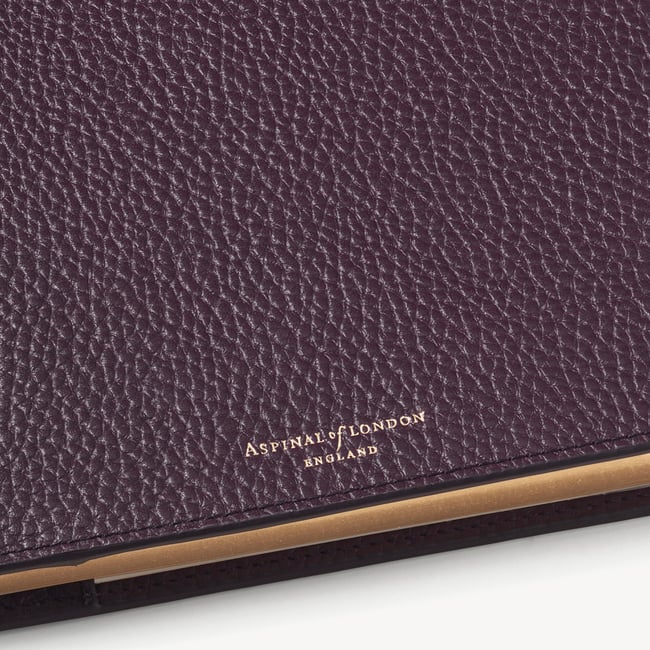 A4 Refillable Luxury Journal Fig Pebble with Soft Suede Lining