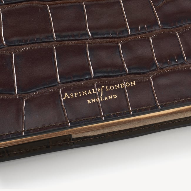 A5 Refillable Luxury Journal Amazon Brown Croc with Soft Suede Lining