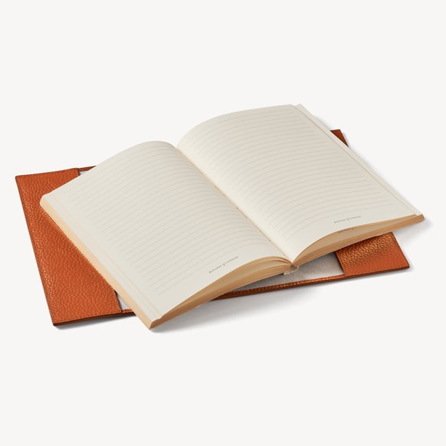 A5 Refillable Luxury Journal Marmalade Pebble with Soft Suede Lining