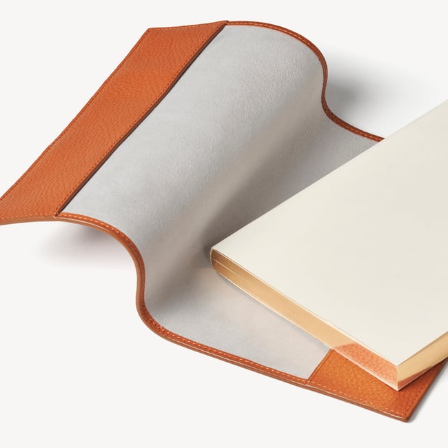 A5 Refillable Luxury Journal Marmalade Pebble with Soft Suede Lining