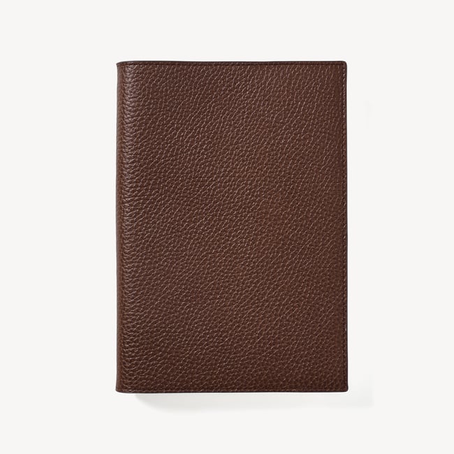 A5 Refillable Luxury Journal Tobacco Pebble with Soft Suede Lining