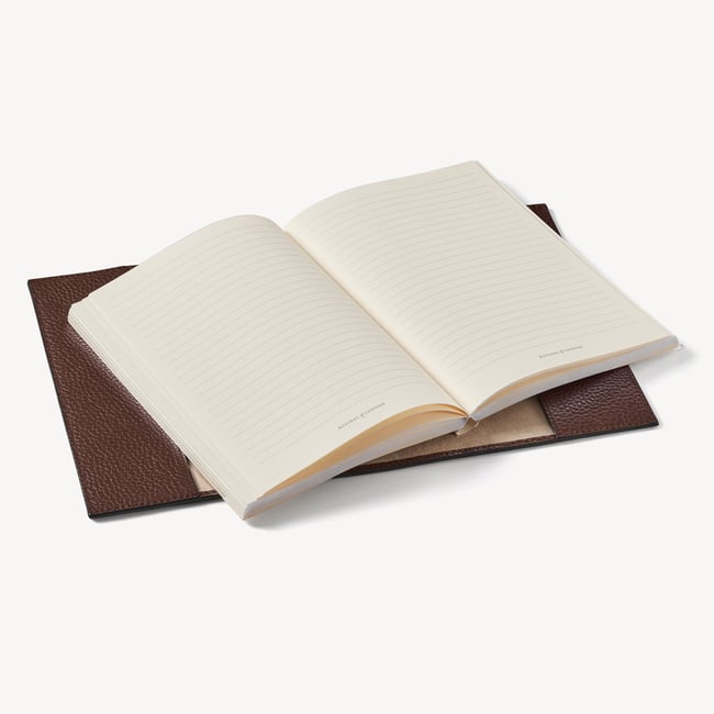 A5 Refillable Luxury Journal Tobacco Pebble with Soft Suede Lining