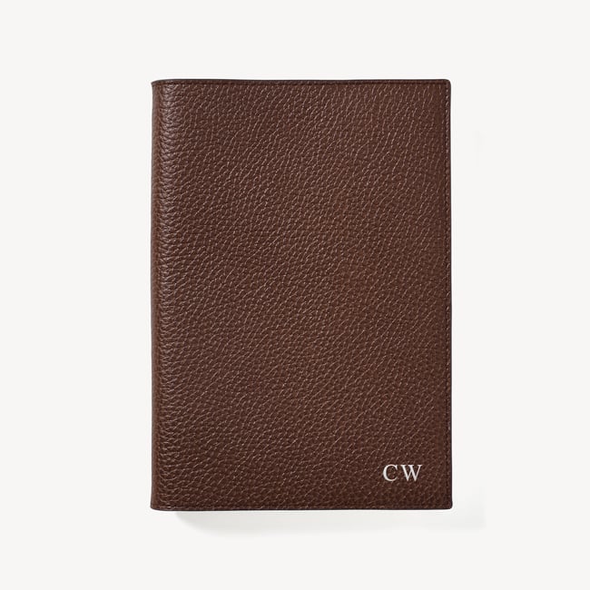 A5 Refillable Luxury Journal Tobacco Pebble with Soft Suede Lining