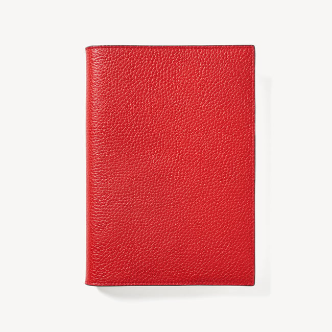 A5 Refillable Luxury Journal Cardinal Red Pebble with Soft Suede Lining