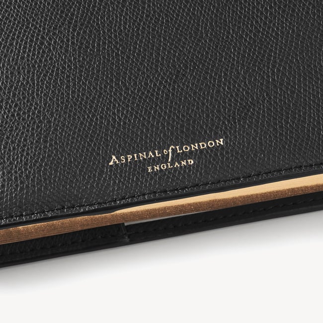 A5 Refillable Luxury Journal Black Soft Saffiano with Soft Suede Lining