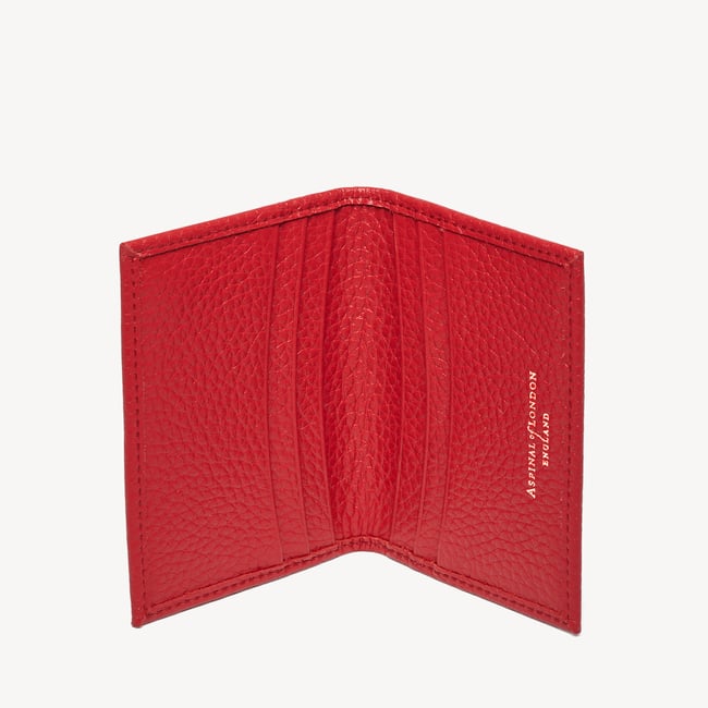 Double Fold Credit Card Holder Red Pebble