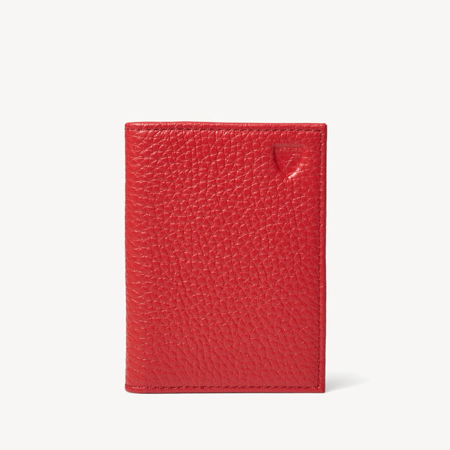Double Fold Credit Card Holder Red Pebble