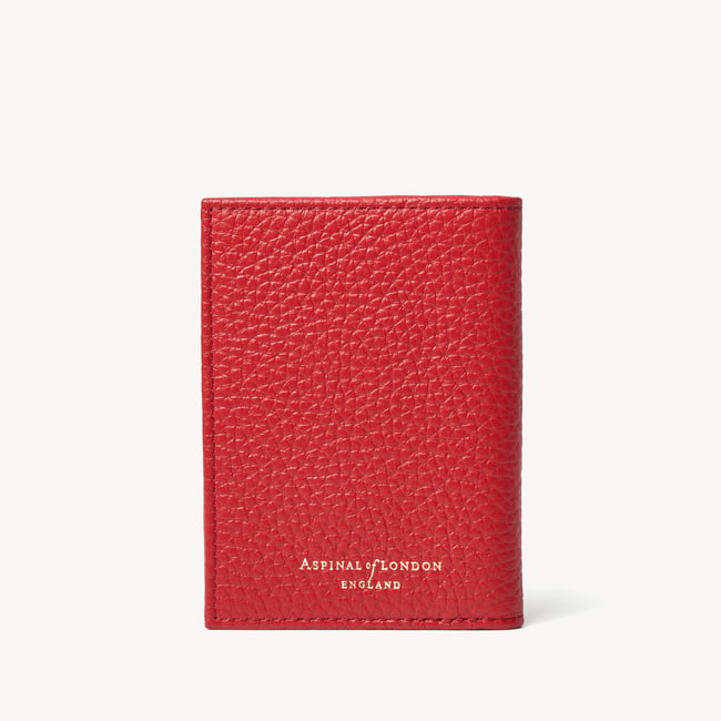 Double Fold Credit Card Holder Red Pebble