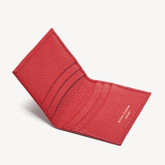 Double Fold Credit Card Holder Red Pebble