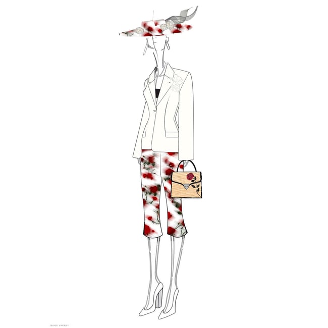 Midi Mayfair® Red Rose Hand Embroidery
