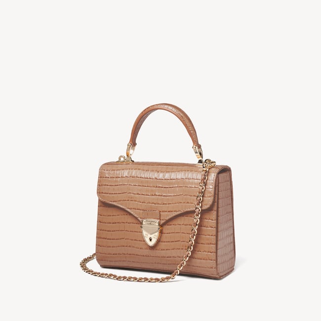 Midi Mayfair® Deep Shine Caramel Small Croc
