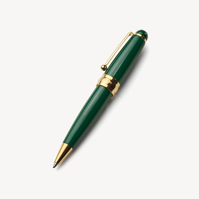 Baby Ballpoint Enamel Pen British Racing Green & 18ct Gold Plated