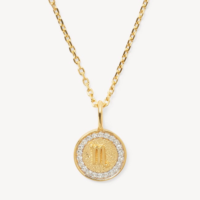 Scorpio Zodiac Pendant Necklace Scorpio in 18ct Gold Vermeil