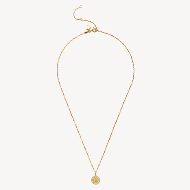 Gemini Zodiac Pendant Necklace Gemini in 18ct Gold Vermeil