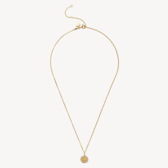 Aquarius Zodiac Pendant Necklace Aquarius in 18ct Gold Vermeil