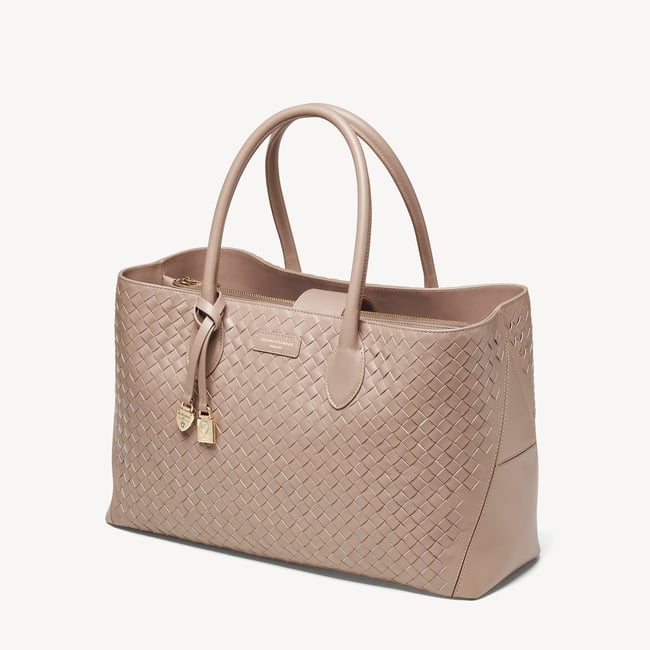 London Tote Moleskin Woven Leather