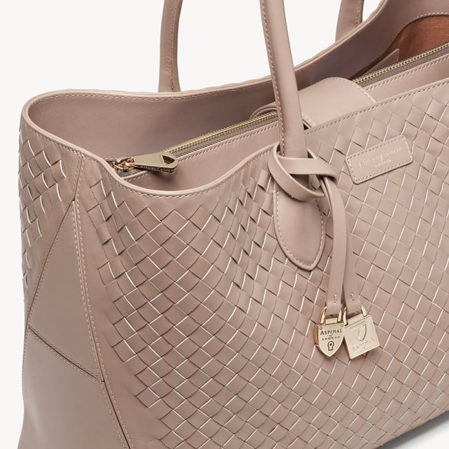 London Tote Moleskin Woven Leather